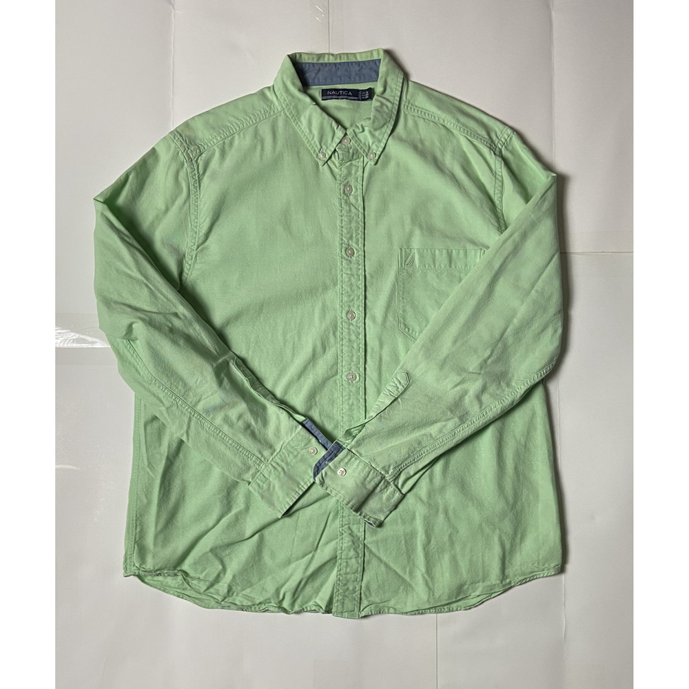 Nautica Men's Extra Large Long Sleeve Button Up Green